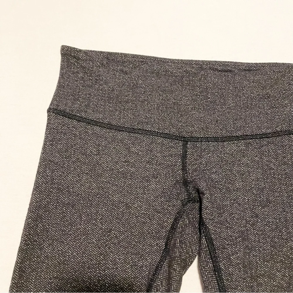 Lululemon Women's Size 4 Wunder Under Pant Legging Herringbone Heathered Black - Picture 5 of 16
